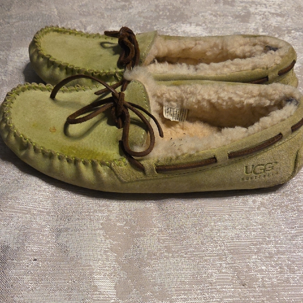UGG Green Suede Slippers - Picture 4 of 7